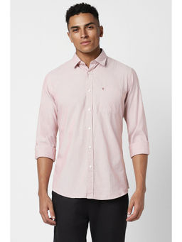 Van Heusen - Men Pink Slim Fit Stripe Full Sleeves Casual Shirt