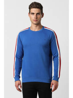 Van Heusen - Men Blue Colorblock Crew Neck Sweatshirt