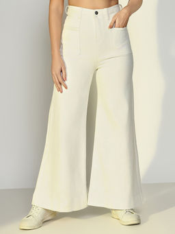 SHOWOFF - Women'S Solid White Wide Jean