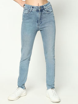 SHOWOFF - Women'S Solid Blue Slim Fit Jean