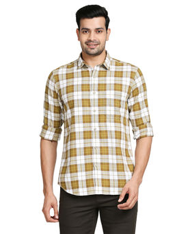 ColorPlus - Dark Mustard And White Shirt