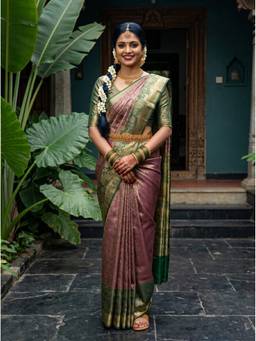 Mimosa - Designer Purple Art Silk Kanjivaram Handloom Saree