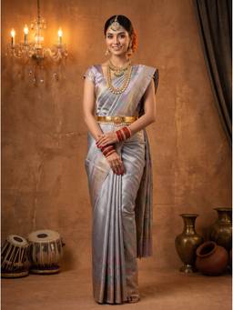 Mimosa - Art Silk Lavender Kanjivaram Handloom Saree