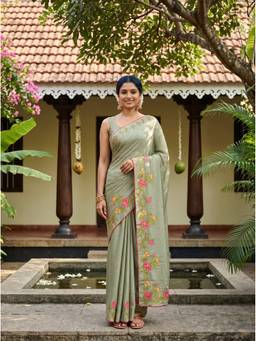 Mimosa - Chiffon Banarasi Embroidery Saree