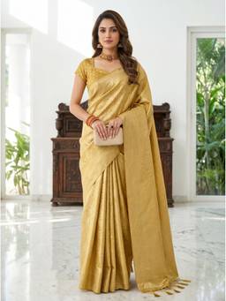 Mimosa - Elegant Yellow Art Silk Kanjivaram Handloom Saree
