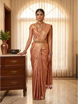 Mimosa - Traditional Pink Art Silk Kanjivaram Handloom Saree