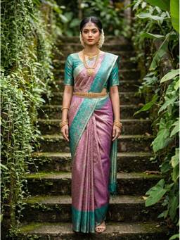 Mimosa - Lavender Art Silk Kanjivaram Handloom Saree