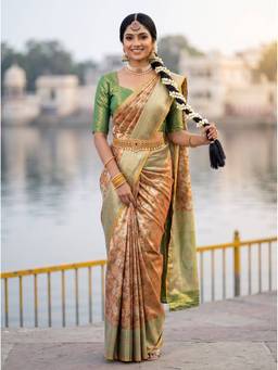 Mimosa - Grey Art Silk Kanjivaram Woven Saree
