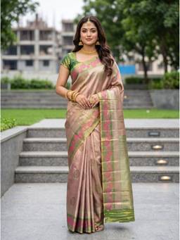 Mimosa - Art Silk Kanjivaram Zari Woven Turquoise Saree