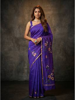 Mimosa - Art Silk Banarasi Purple Saree