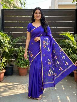 Mimosa - Art Silk Banarasi Purple Saree