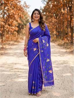 Mimosa - Art Silk Banarasi Purple Saree