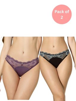 bodyline - Multi-Color Polyamide Self Design Panty (Pack of 2)