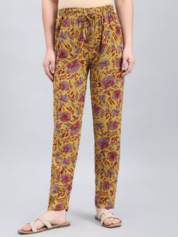 Go Colors - Yellow Viscose Printed Lounge Pant