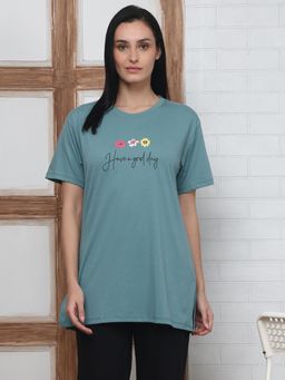 Kanvin - Orange Modal Printed T-Shirt