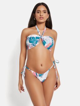 G Heist - Multi-Color Polyester Printed Bikini Top With Panty Set