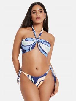 G Heist - Multi-Color Polyester Printed Bikini Top With Panty Set