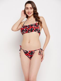 G Heist - Multi-Color Polyester Printed Bikini Top With Panty Set