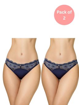 bodyline - Blue Polyamide Self Design Panty (Pack of 2)
