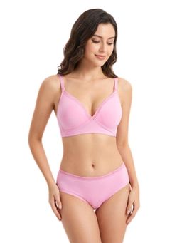 Curwish - Pink Microfibre Solid Hipster Panty