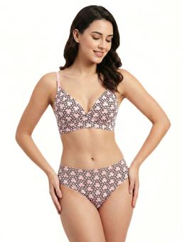 Curwish - Pink Microfibre Printed Hipster Panty