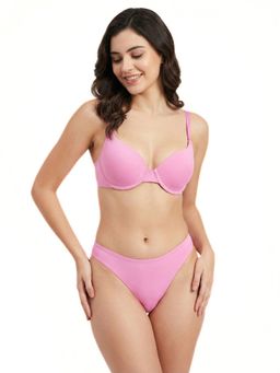Curwish - Pink Microfibre Solid Thong Panty