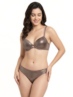 Curwish - Brown Microfibre Solid Bikini Panty
