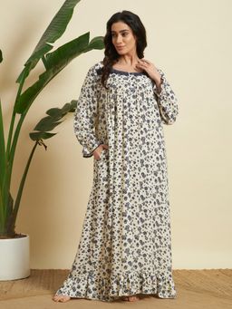 SEPHANI - Cream Cotton Printed Nightdress