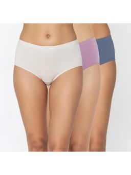 Zivame - Multi-Color Cotton Blend Solid Hipster (Pack of 3)