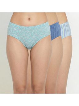 Zivame - Multi-Color Cotton Blend Printed Hipster (Pack of 3)