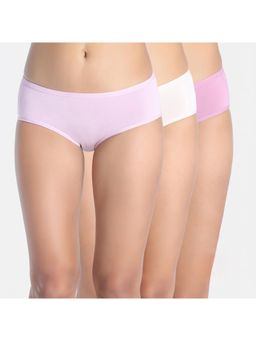 Zivame - Multi-Color Cotton Blend Solid Hipster (Pack of 3)