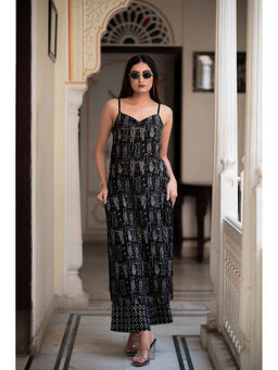 HOUSE OF BAISA - Nora Black Dabu Kurta with Pant (Set of 2)