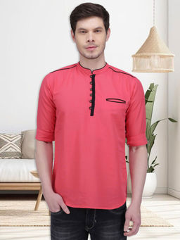 KUONS AVENUE - Men Linen Cotton Casual Short Kurta