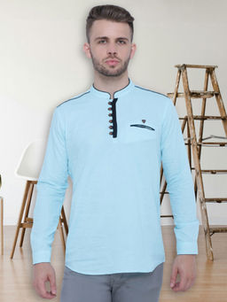 KUONS AVENUE - Men Linen Cotton Casual Short Kurta