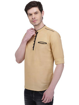 KUONS AVENUE - Men Linen Cotton Casual Short Kurta