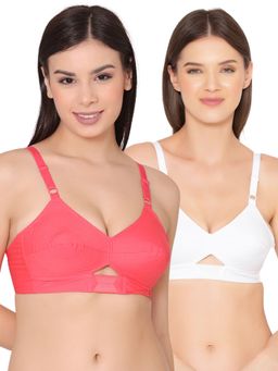 Groversons Paris Beauty - Full Coverage Non-Padded Organic Cotton Bra (Pack of 2)