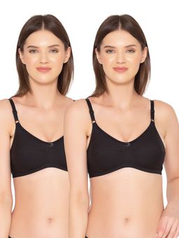 Groversons Paris Beauty - Womens Organic Cotton Non-Padded Non-Wired Bra (Pack of 2)