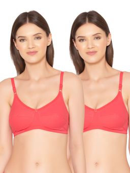 Groversons Paris Beauty - Womens Organic Cotton Non-Padded Non-Wired Bra (Pack of 2)
