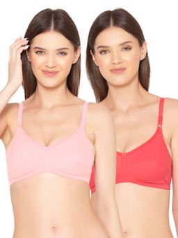 Groversons Paris Beauty - Womens Organic Cotton Non-Padded Non-Wired Bra (Pack of 2)