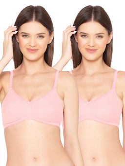 Groversons Paris Beauty - Womens Organic Cotton Non-Padded Non-Wired Bra (Pack of 2)