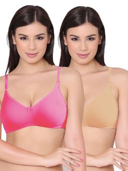 Groversons Paris Beauty - Womens Polycotton Non-Padded Non-Wired Regular Bra (Pack of 2)