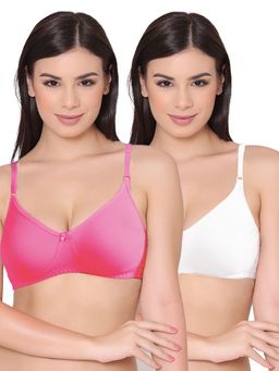 Groversons Paris Beauty - Womens Polycotton Non-Padded Non-Wired Regular Bra (Pack of 2)