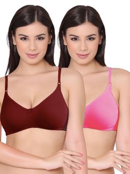 Groversons Paris Beauty - Womens Polycotton Non-Padded Non-Wired Regular Bra (Pack of 2)