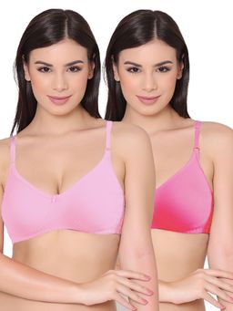 Groversons Paris Beauty - Womens Polycotton Non-Padded Non-Wired Regular Bra (Pack of 2)
