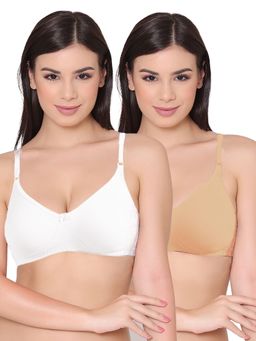 Groversons Paris Beauty - Womens Polycotton Non-Padded Non-Wired Regular Bra (Pack of 2)