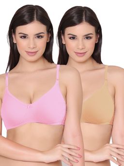 Groversons Paris Beauty - Womens Polycotton Non-Padded Non-Wired Regular Bra (Pack of 2)
