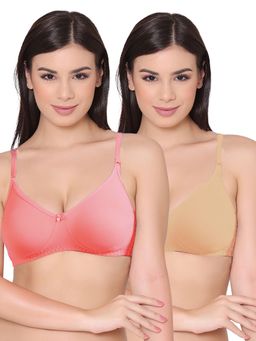 Groversons Paris Beauty - Womens Polycotton Non-Padded Non-Wired Regular Bra (Pack of 2)