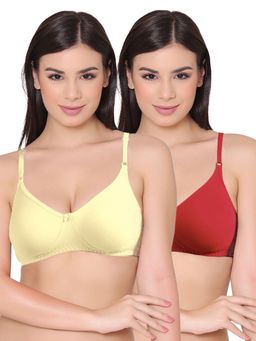 Groversons Paris Beauty - Womens Polycotton Non-Padded Non-Wired Regular Bra (Pack of 2)