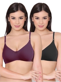 Groversons Paris Beauty - Womens Polycotton Non-Padded Non-Wired Regular Bra (Pack of 2)