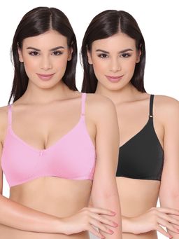 Groversons Paris Beauty - Womens Polycotton Non-Padded Non-Wired Regular Bra (Pack of 2)